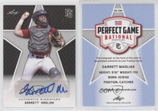 2020 Leaf Perfect Game National Showcase Black /50 Garrett Madliak #BA-GM1 Auto