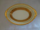 9" Oval Serving  Bowl in 22-Karat Gold Pattern with Cream  Rims - marked Japan