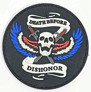 DEATH BEFORE DISHONOR Morale Patch PVC Rubber 3" FULL COLOR BLACK - Picture 1 of 1
