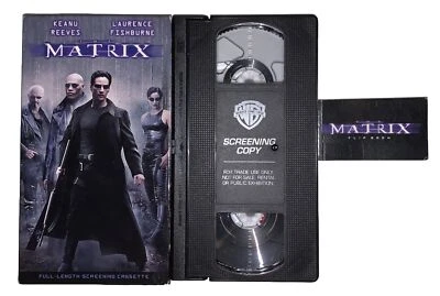 1999, THE MATRIX, PROMO SCREENER VHS TAPE, FIRST PRINTING, w RARE FLIP BOOK - Image 1 of 4
