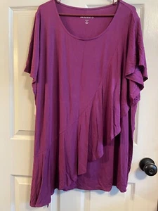 Purple Assymetric Blouse women's clothing plus size 22/24 1X - Picture 1 of 2