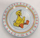 sesame street  yellow big bird number counting  learning porcelain serving plate