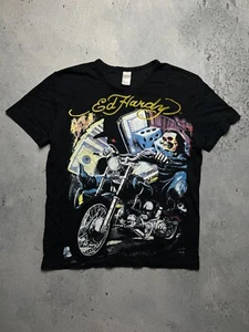 Ed Hardy por Christian Audigier Motociclista Esqueleto Ghost Rider - Imagen 1 de 15