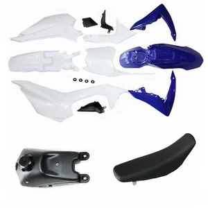 Kit de guardabarros de carenado protector de plástico BLUE CRF110 + asiento + tanque PIT PRO bicicleta de tierra - Imagen 1 de 12
