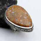 Jasper Gemstone Ethnic Handmade Antique Design Ring Jewelry Us Size-7.5 Ar-9345