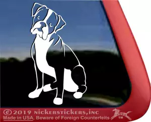 Adorable Calcomanía de Vinilo Ventana de Alta Calidad para Ventana Boxer Sentado Perro - Imagen 1 de 1