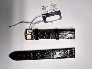 New Mens Authentic Longines black crocodile leather strap band 18mm width buckle - Picture 1 of 2