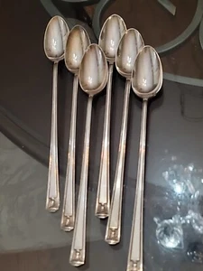 CENTURY 6 Iced Tea Spoons 1923 Antique Silverplate No Monograms - Picture 1 of 6