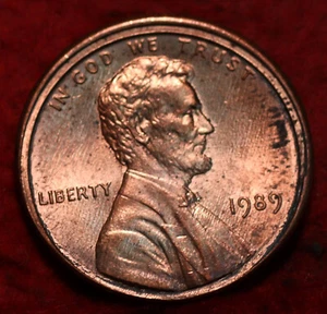 ๐บ๐ธ Uncirculated Red Off Center 1989 Lincoln Memorial Cent Error USA - Picture 1 of 2