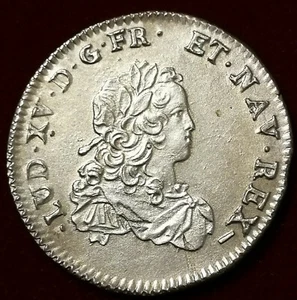 Louis XV , 1/3 Écu de France , 1721 W Flan Neuf , Lille Argent , Rare SUPERBE ! - Imagen 1 de 2