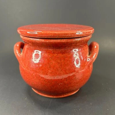 Merlot Red Clay French Butter Bell Graessel Gres Alsace Pottery Soufflenheim - Image 1 of 4