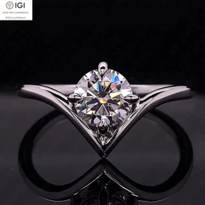 IGI 1.25Ct Round Cut E VVS2 Lab Grown Diamond Engagement Ring Solid 950 Platinum - Picture 1 of 24