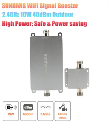 Sunhans High Power 2.4G 10W 40dBm WiFi Outdoor Signal Booster Wireless Amplifier - Image 1 of 4