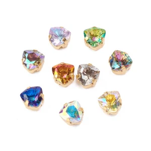50 piezas Accesorios para prendas de vidrio y estrás con ajustes de clavija de latón crudo 7,5x7 mm - Imagen 1 de 4