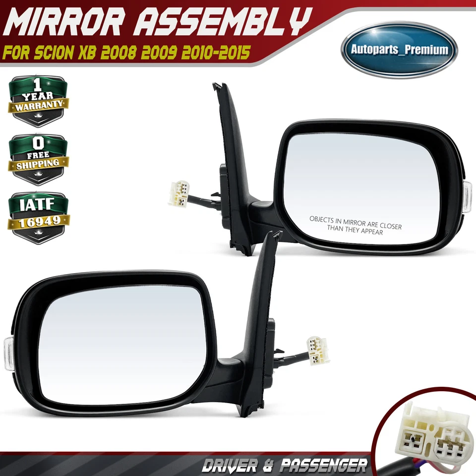2 зеркала с электроприводом с ручным складыванием и сигнальным светом гладкие для Scion xB 2008-2015 - Изображение 1 из 4