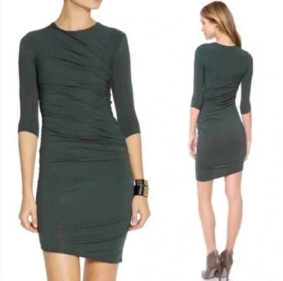 Vestido Helmut Lang Nova Jersey Verde Acanalado Mezcla Lana Talla Mediana Foto 1 de 4