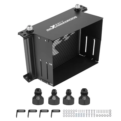 Aluminum 30 Row Universal Oil Cooler Kit Transmission Engine AN-10 with Fittings - Image 1 of 4