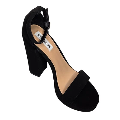 Steve Madden Entourage Negro Correa al Tobillo Vestido Tacón Bloque Sandalia Zapatos Talla 9.5 Foto 1 de 4