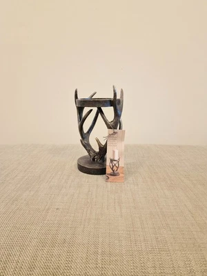 Candle Holder-Next Bronze Antler Pillar Hurricane Pillar Candle Holder Ornament  - Image 1 of 4