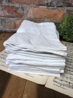 Lote de 6 pañales planos vintage medianos de franela para bebé lote de 21" x 28" COMO ESTÁN antiguos Foto 1 de 4