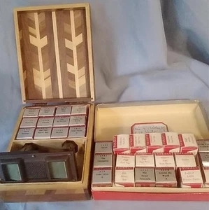 Vintage TRU-VUE Stereo Scope Viewer ~ INLAY Holzbox ~ 31 Rollen in 2 Boxen NEU! - Bild 1 von 7