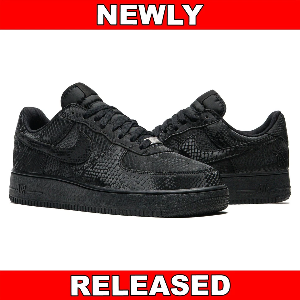 Nike Air Force 1 Low Kobe Bryant 'Triple Black' IB0018-003 Men's Sizes 8-13 New - Image 1 of 4