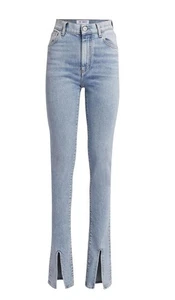 Pantaloni skinny The Attico blu denim con spacchi taglia 26 UK 6 - Foto 1 di 11