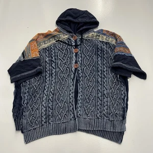 Cárdigan poncho Free People Sammy Cable índigo retazos para mujer talla XS - Imagen 1 de 14