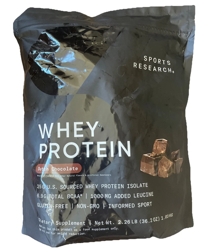 Sports Research - сывороточный протеин - пакетик 2 фунта - голландский шоколад - Изображение 1 из 1