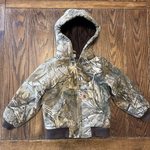 Carhartt Hooded Jacket Coat Unisex Toddler XS 6 Realtree Camo Insulated Hunting - Picture 1 of 9