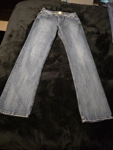LUCKY BRAND DUNGAREES Mens Light Wash Distressed Denim BootlegJeans sz 32 - Picture 1 of 10