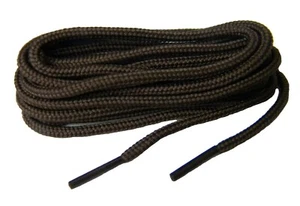 2 Pair Pack Brown 4mm thick round Heavy Duty Boot Shoelaces Shoestrings - Picture 1 of 4