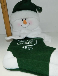 New York Jets Football Christmas Stocking SnowMan NFL House Decor Green size - Picture 1 of 8