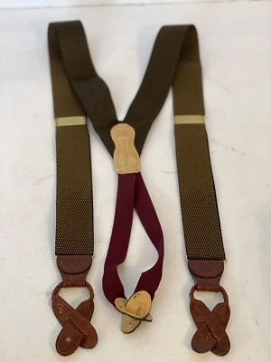 Martin Dingman Tela Bronce/Cuero Marrón/Latón Hombres Tirantes Ajuste de Botones Foto 1 de 4