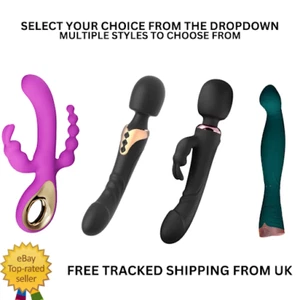 Rabbit wand Vibrator Sex Toy for Women Dildo G-Spot Massager Rechargeable UK - Picture 1 of 74