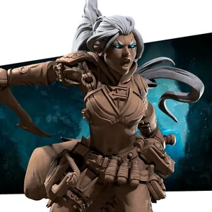 Air Genasi Ranger Rogue Femmina - Mordi il proiettile - 32 mm Fantasy D&D Miniatura - Foto 1 di 5