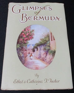 30er Jahre GLIMPSES OF BERMUDA Tucker farbige Spitzenteller - Bild 1 von 13