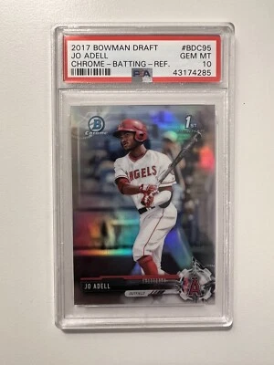 **2017 Bowman Draft Jo Adell Chrome Refractor Rookie RC Angels PSA 10 Gem Mint** - Image 1 of 2