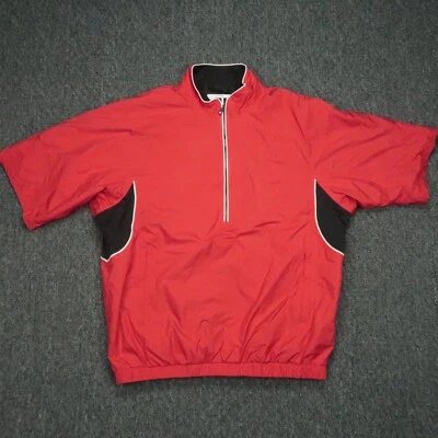 Footjoy Jacket Mens Large Red Dryjoys Tour Collection Half Zip Short Sleeve - Image 1 of 4