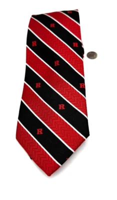 Corbata de seda negra roja blanca Kravat diseño vintage de Anthony Rutgers University Foto 1 de 4