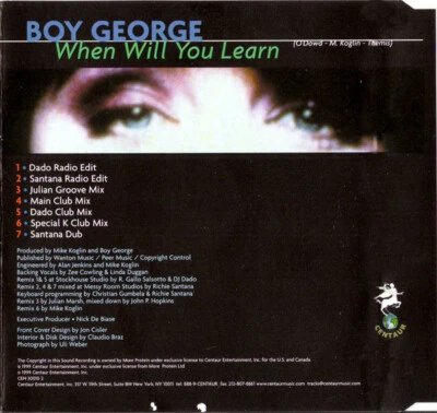 ** Boy George - When Will You Learn - US 7 Tracks Radio Edit CD Single - MINT! Foto 1 de 3