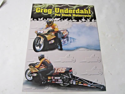 NHRA Original Greg Underdahl TAS #4 Pro Stock Motocicleta Arrastre Carreras Folleto Foto 1 de 2