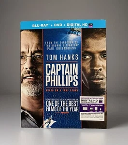 NEW Tom Hanks CAPTAIN PHILLIPS Blu-Ray+DVD+Digital HD Video Disc Set w/Slipcover - Picture 1 of 9