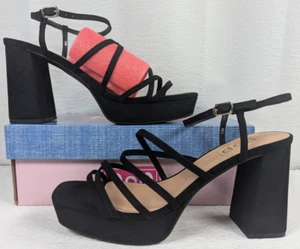 PoP - Kallie - Heeled Sandals - Black - Size 10M - Picture 1 of 18