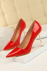 Womens Sexy High Heels Patent Leather Slim Pumps Pointed Toe Shoes Fashion Party