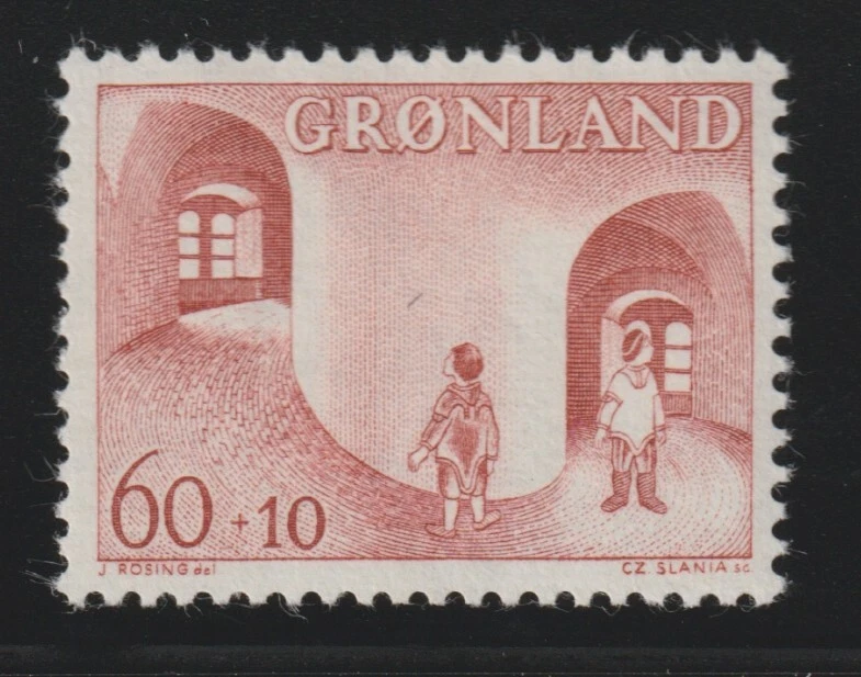 Groenlandia 1968 Sc # B 3 semi postal MNH OG Foto 1 de 1