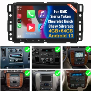 ANDROID 13 FOR GMC YUKON CHEVY SILVERADO SIERRA GPS NAVI RADIO CAR STEREO PLAYER - Picture 1 of 18