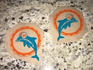 MIAMI DOLPHINS 1972 Vintage Football Helmet Decals FULL Size (1) Pair 3M 20MIL - Picture 1 of 2