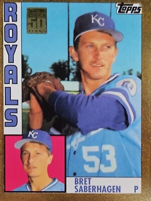 2001 Topps Reprint 50 Years Bret Saberhagen GOLD PARALLEL #/2001 💥 2 Cy Youngs - Image 1 of 3