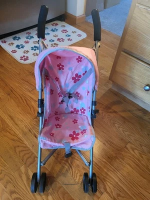 Cochecito paraguas para muñecas flores rosas Foto 1 de 4